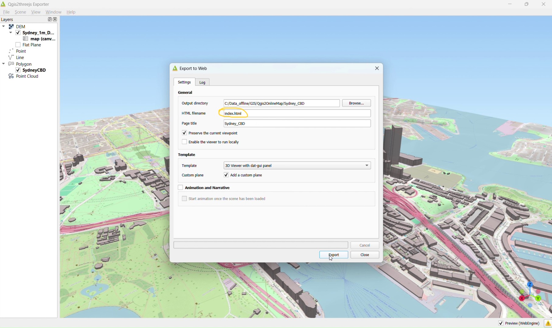 QGIS Interface